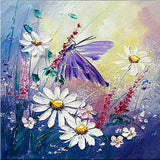 Hand Painted beautiful butterfly and flowers on Canvas Modern Abstract Wall Art