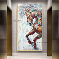Modern art Hand Painted Animal on Canvas painting Wall Art Colorful Horses