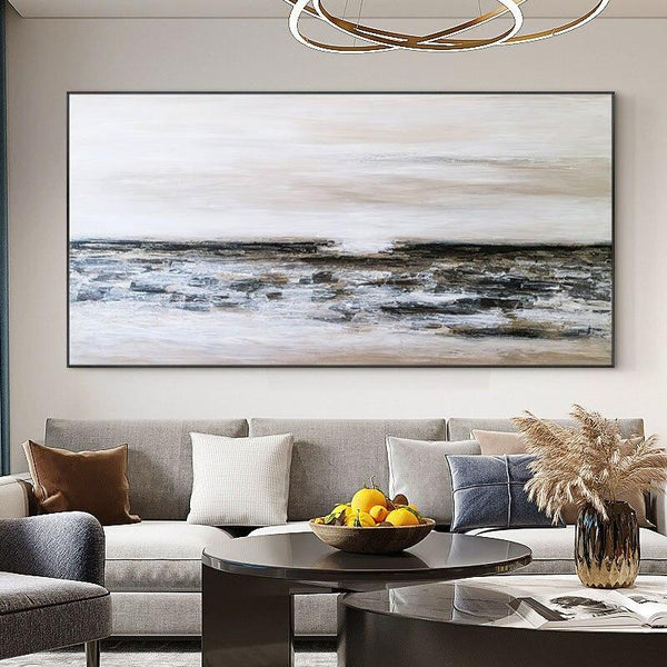 Original Hand Painted Modern Abstract Landscape Oil Painting On Canvas Wall Art Entryway As