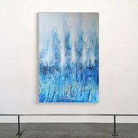 Hand Painted Oil Painting Canvas Simple Blue Landscape Abstract Arts d