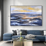 Hand Painted Painted Abstract Wild Geese Flying In The Sky Oil Painting On Canvas Seascape (hand painted)