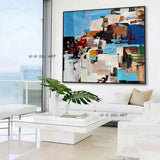 Hand Painted On Canvas Colorful Modern Abstract Bright Color For Office Bedroom