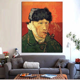 Van Gogh Self-portrait with ears cut off Hand Painted Impression Character