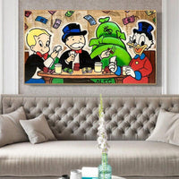 Hand Painted Modern Hand Painted Oil Painting Street Art Cartoon Characters Abstracts Room