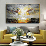 Modern Oil painting Hand Painted Abstract Gray Texture Knife Wall Art Canvas Painting Bedroom