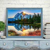 DIY Painting By Numbers House Scenery DIY Frame Pictures Mountain Lake On Canvas Home Decoration 60x75cm