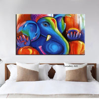 Oil Paintings Hand Painted Modern Pets Elephant On Canvasatives