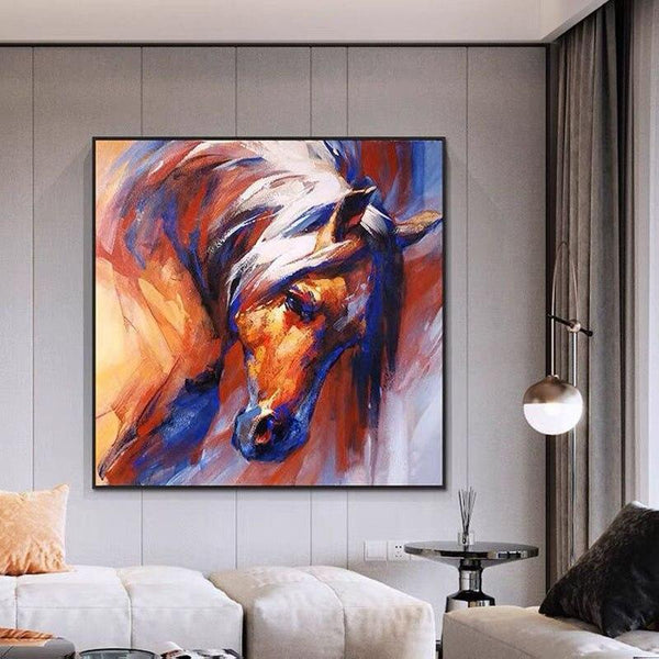 Hot Sales Hand Painted Horse Animal Original Canvas Painting Modern Artwork Thick Oil Wall Art Decoration For Living