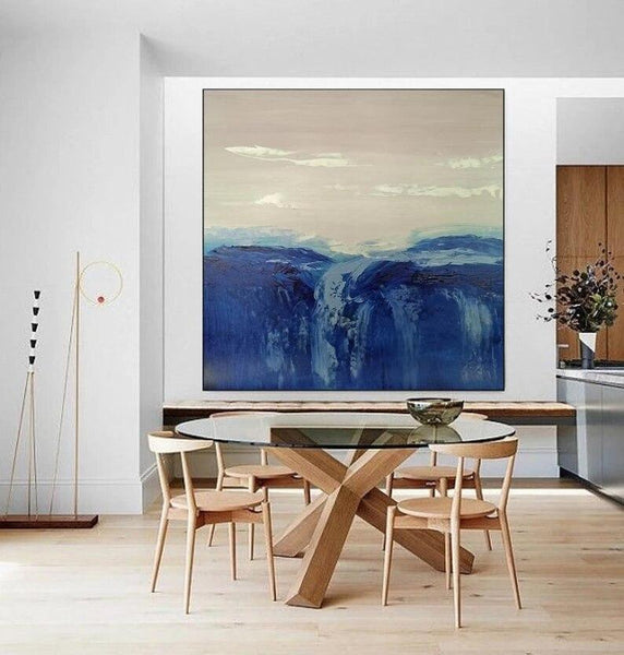 Hand Painted  Modern Abstract Home Mural Design Background Minimalist Oil Painting on Canvas Painting Wall Art Poster Hotel