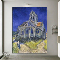 Hand Painted Van Gogh Oil Painting Orville's Church Abstract Canvas Art Wall House Decors