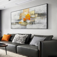 Gray Modern Style Hand Painted Abstract Wall Canvas Oil Painting Contemporary Art Nordic