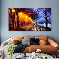 Hand Painted Oil Painting Canvas Modern Knife Street Colorful Landscape People Abstract Home Room Decors