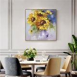 Palette Knife Abstract Sunflower Oil Painting Art Hand Painted Quality Flower Wall Decor Art Pieces Hot Selling For