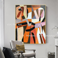 Wall decor Hand Painted abstract gold Home decor Canvas painting Geometric Artwork picture