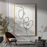 Hand Painted Black White Oil Painting Canvas Abstract Line Painting As