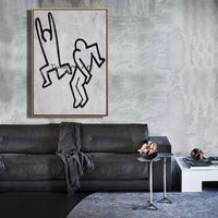 Hand Painted People Abstract Oil Painting Art Canvas Painting Black White Modern