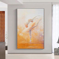 Modern Hand Painted Oil Painting On Canvas Dancing Girl Abstract Portrait For