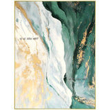 Hand Painted Large Size Canvas Modern Green and White Minimalist Abstract Oil Painting (hand painted)