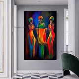 Modern Hand Painted Abstract Art Graffiti Canvas Painting African Woman Painting Interior Decoration Wall Hanging Painting