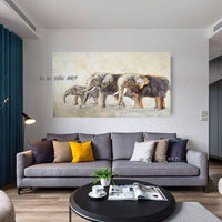 Hand Painted Elephant Texture Abstract Minimalist Modern Wall Art Decorative