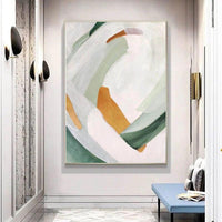 Colour Block Canvas Hand Painted Oil Painting Abstract Style Arts Fashion