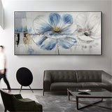 Hand Painted Oil Painting Flower Abstract On Canvas Without Border Size