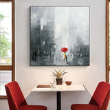 Wall Paintings Hand Painted City Landscape Oil Painting on Canvas Modern Abstract Art