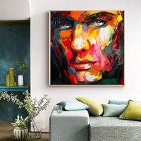 Nielly Francoise Artwork Hand Painted Abstract oil painting on canvas Wall Figure Face Art Modern Posters