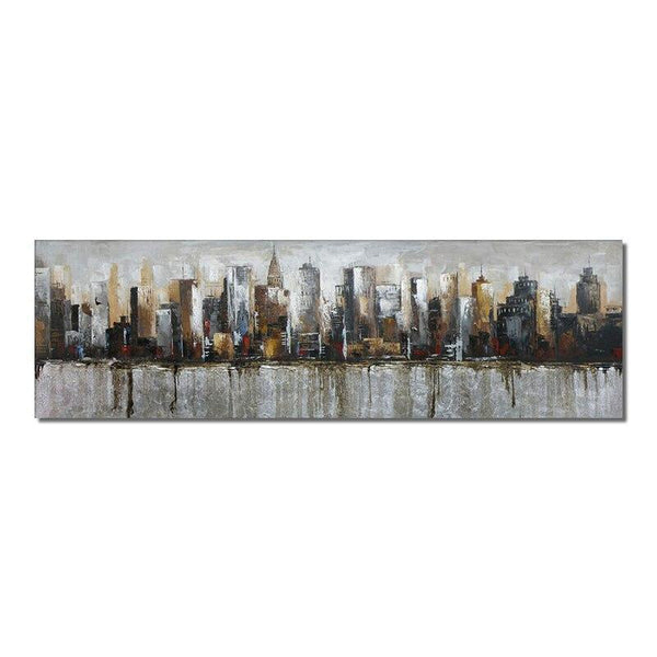 Abstract City Buildings Oil Painting Hand Painted By Artist On Canvas Painting Without Frame For House