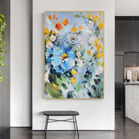 Hand Painted Oil Painting Abstract Canvas Painting Palette Knife Flowers Modern Decor Floral Wall Art