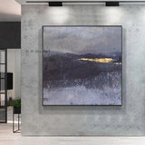 Hand Painted Gray Insight Abstract Art Paintings Post-modern Light Luxury Mural Hotel Club Decoration