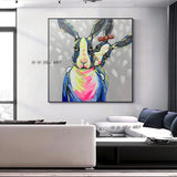 Hand Painted pig Monkey Canvas Oil Paintings Wall Art Home Animals for Kids Room home Decor