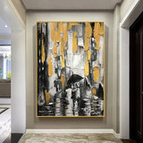 Hand Painted Modern Oil Paintings Thick Knife Street Landscape On Canvas Wall Art Decorations