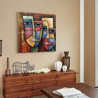 Hand Painted Oil Painting Abstract Figures Face Canvas Painting