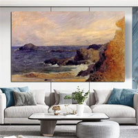 Hand Painted Oil Painting Paul Gauguin Sea Rock Landscape Abstract Retro