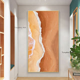 Modern Hand Painted Abstract Beach Landscape Canvas Oil Painting s Bedroom