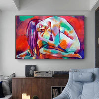 Abstract Nude Girl Hand Painted Canvas Painting And Bedroom