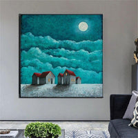 Hand Painted Silent Night Sky On Canvas Wall Art Decoration