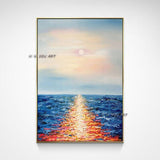 Hand Painted Abstract Wall Art Seascape Minimalist Modern On Canvas Decorative