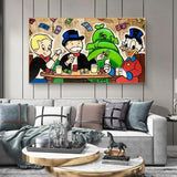 Hand Painted Modern Hand Painted Oil Painting Street Art Cartoon Characters Abstracts Room