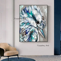 Hand Painted Oil Painting Animal Cool Bird Abstract on Canvas Modern Arts