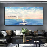 Hand Painted Landscape Sunrise Seascape Dining Room Painting For Porch Painting Hanging Painting Decor