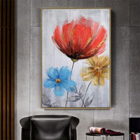 Hand Painted Classical Flowers Oil Painting Wall Decorative Item Textured Canvas Decor