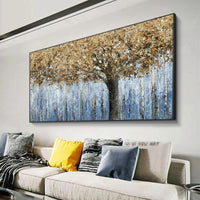 Hand Painted Canvas Abstract Trees Modern Decorative Wall Art