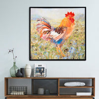 Hand Painted Oil Painting Landscape Animal Rooster Modern Abstract Room Hot Sale