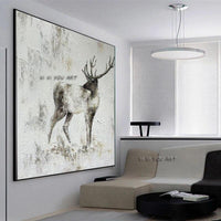 Hand Painted Elk Animal Modern Style Deer Bedroom office bar Home decoration