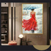 Sexy Model Girl Hand Painted Woman Portrait Canvas Art work For Bedroom