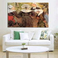 Paul Gauguin Hand Painted Four Breton Dance Oil Painting Figure Abstract Classic Retro Wall Art Decoration