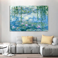 Hand Painted Famous Landscape Oil Painting Claude Monet Water Lilies Impression Arts Room