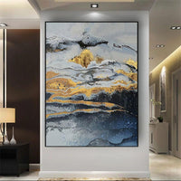 Modern Wall Art Canvas Blue Abstract Painting Mural Art Painting